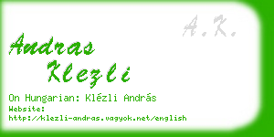 andras klezli business card