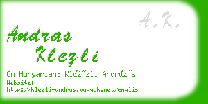 andras klezli business card